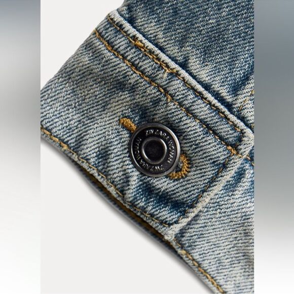 ZARA ZW COLLECTION WASHED DENIM JACKET - Picture 6 of 7